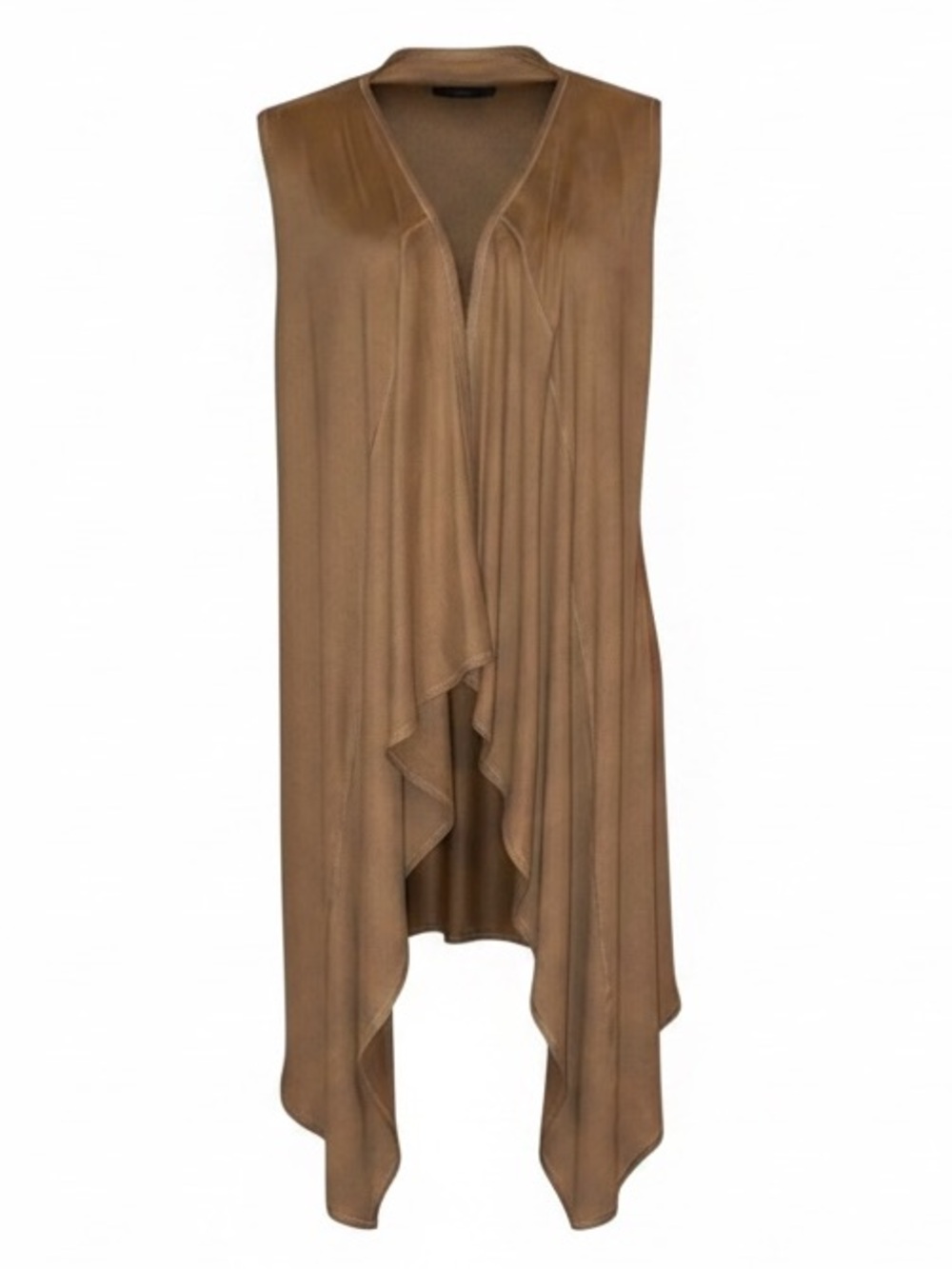 MELISSA PAGE Faux Suede Bohemian Style Vest in Tan Size Medium